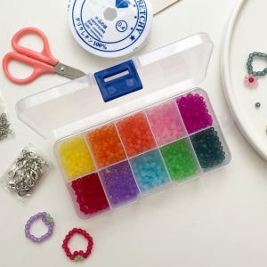 파스텔 불투명 구슬 비즈 키트 DIY 반지 목걸이 만들기 세트