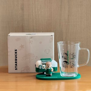 중국 스타벅스 머그컵 26년 여름 곰 베어리 점장 포근한 마을 유리컵 550ml