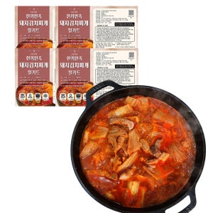 [4팩] 돼지김치찌개 돼지찌개 자취생 술안주 캠핑요리 캠핑밀키트 2인분 650g, 4개