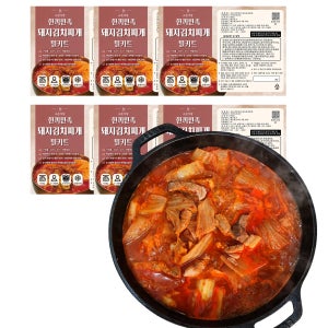 [6팩] 돼지김치찌개 돼지찌개 자취생 술안주 캠핑요리 캠핑밀키트 2인분 650g, 6개