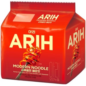 [팔도 아리] ARIH 모던누들 김볶음면 매운맛 봉지라면 4개입