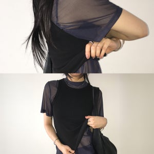 [Only Yours] See-Through Mesh T-Shirt 시스루 반팔 매쉬 티셔츠
