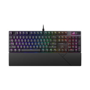 ASUS ROG Strix Scope II X 유선 USB 기계식 게이밍 키보드 u2013 100 풀사이즈, 핫 스왑 가능 사전 윤활 NX 스노우 V2 리니어 스위치, PBT 키캡