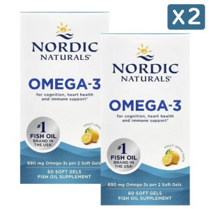 노르딕 내추럴스 오메가3 레몬맛 690mg 60정 x 2통 OMEGA-3 고약사 약들약