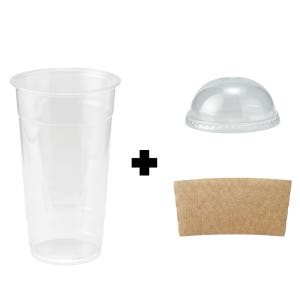 960ml(32온스) 아이스컵+돔뚜껑+컵홀더 100개 세트 107파이 테이크아웃 1리터컵