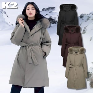 K2 수지 롱패딩 역시즌 여성 구스다운 GOLDEN K95 에끌레어 폭스퍼 패딩코트