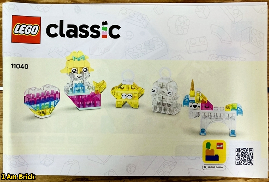 레고 Instruction 설명서 Magical Transparent Box 11040 부품제외