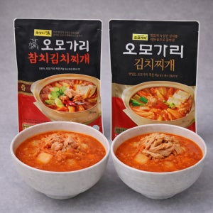 마포맛집 오모가리 돼지김치찌개 2팩+참치김치찌개 2팩 (총8인분) / 매장 동일 김치사용