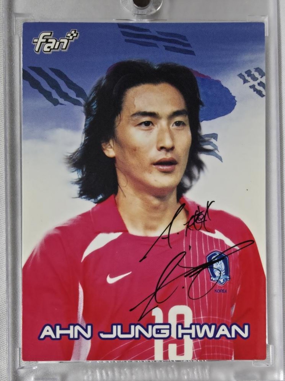 2002 FAN PLUS 팬 플러스 안정환 인쇄 싸인 오토 한일 월드컵 대한민국 국가대표 축구 스포츠 포토 카드 MT
