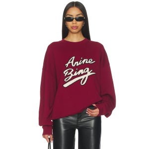 리볼브직영 ANINE BING Miles Chenille Sweatshirt in Cabarnet Sweatshirts and Hoodies