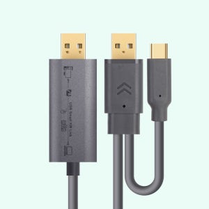 KM케이블 2m USB 데이터링크 PC2대 키보드 마우스 공유 파일전송 CIH384