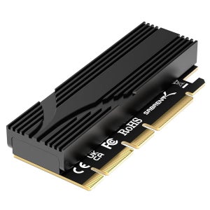 알루미늄 히트싱크, 5세대 호환 PCIe 어댑터, 이전 버전 가능한 SABRENT M.2 NVMe SSD에서 x16 툴 프리 AIC로 전환 x4 M.2 PCIe 3.0 Card.
