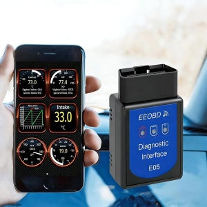 iOS용 OBD2 스캐너 블루투스 자동차 검사 엔진 코드 리더 OBDII 진단 도구 무선 1996년 이상 미국 차량과 호환되는 끄기 확인