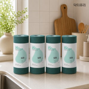 닥터퓨리 스트롱 데일리 수세미 60매 x 4입 대형 일회용수세미