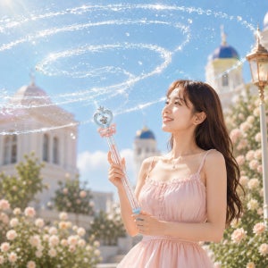 공주 요술봉 분수 자동 회오리 물총 요정 펌프 물꽃놀이