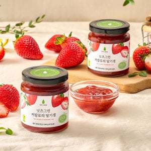 넛츠그린 저당 저칼로리 과일잼 알룰로스 무설탕 무가당 쨈 딸기, 240g, 2개