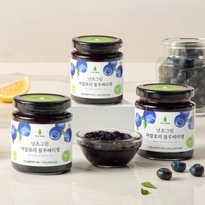 넛츠그린 저당 저칼로리 과일잼 알룰로스 무설탕 무가당 쨈 블루베리, 240g, 3개