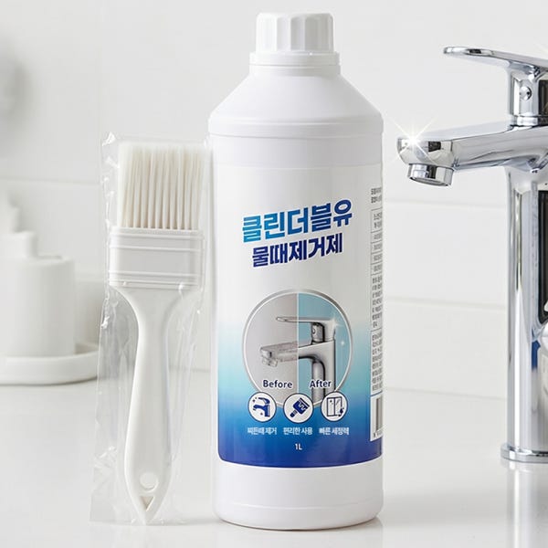 클린더블유 물때제거제 샤워부스 욕실 유리 거울 수전 싱크대 물때 1L 붓포함