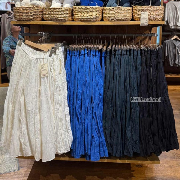 MUJI 무인양품 여성 크레이프 이지 스커트 팬츠 치마 바지 4컬러