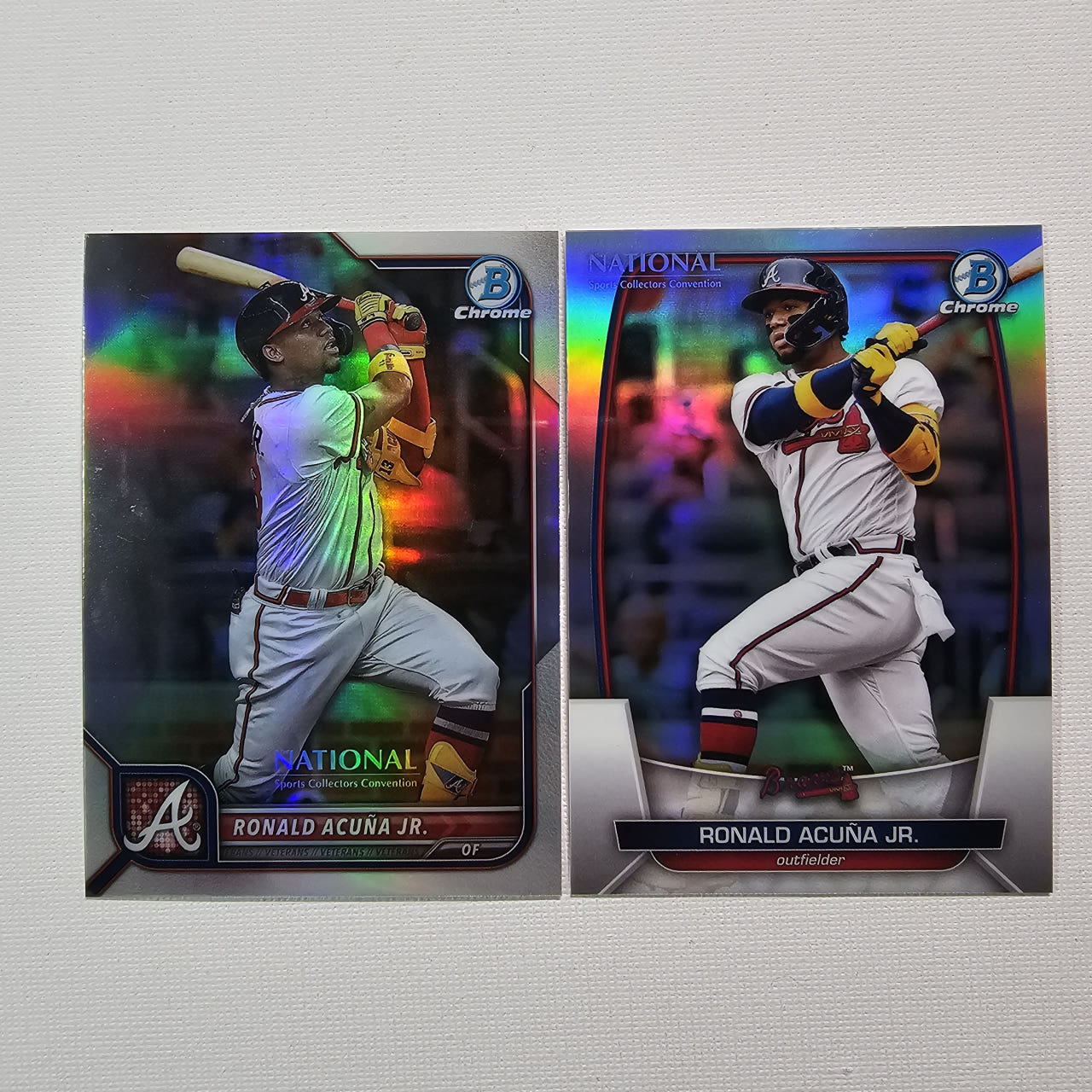 2022,2023 Topps NSCC National Convention Bowman Chrome Ronald Acuna Jr 로날드 아큐나 야구카드 2장 일괄 / MLB-42