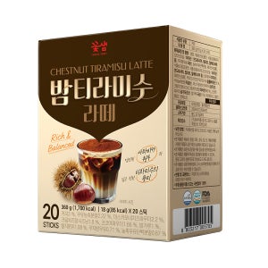 밤 티라미수 라떼 스틱 홈카페 커피 선물 사무실 탕비실 음료 꽃샘 20T