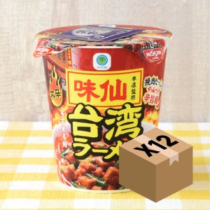 패밀리마트 닛신 아지센모토텐 감수 타이완 라멘 일본 편의점 컵라면 111g, 12개