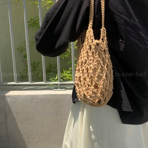 [당배] 버터벨 숄더 네트백 그물 망사 원통 여름가방