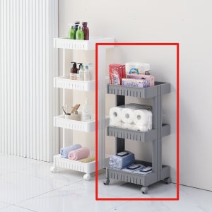 트롤리 선반 3단, 대형, 그레이