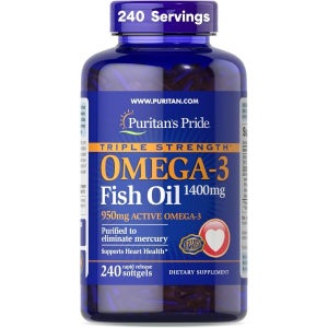 퓨리탄스프라이드 트리플 스트렝스 오메가3 피쉬오일 1400mg 240정 1개