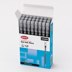 0.5mm 젤펜 블랙 중성펜 학생펜 노트필기 공부펜 사무용펜 24개입 BEOMJEONG