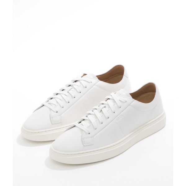 휴고보스 Low top trainers in leather with embossed log