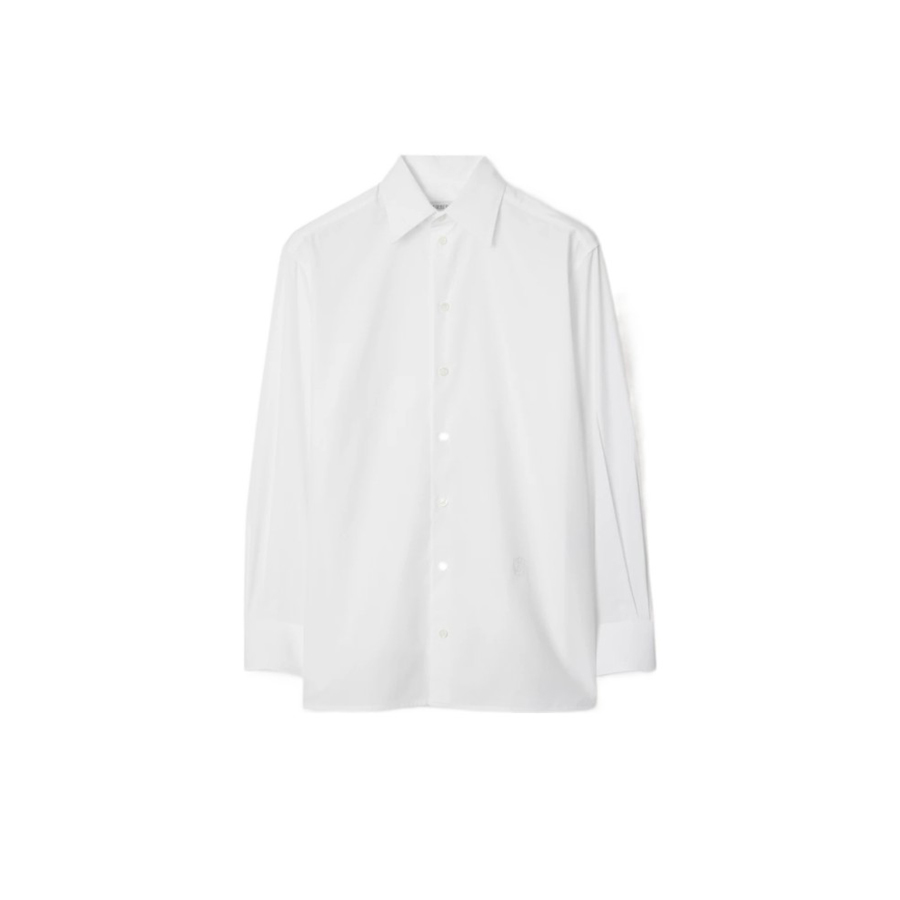 [영국아울렛] 버버리 로고 자수 긴팔 셔츠 WHITE 80995671
