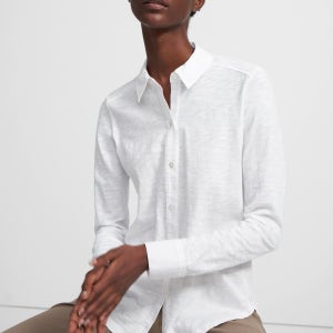 띠어리 오가닉 코튼 버튼 업 셔츠 화이트 Theory Button Up Shirt