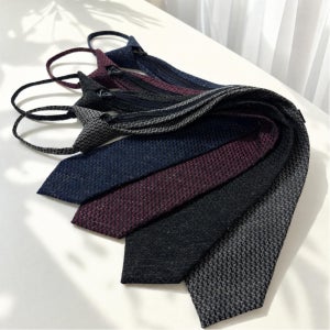 넥타이 자동 지퍼 울 트위드 남자넥타이 면접 M5027