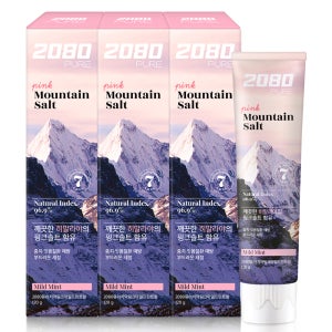 2080 퓨어 핑크 마운틴솔트 치약 120g, 마일드민트, 15개