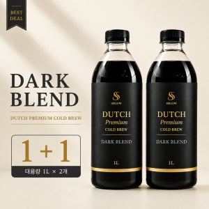 콜드브루 원액 더치커피 액상커피 홈카페 시슬로우 다크, 1L, 2개