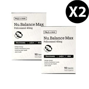 뉴질랜드 뉴와이즈 뉴 밸런스 맥스 520mg 90캡슐 X 2개 폴리코사놀 코엔자임Q10