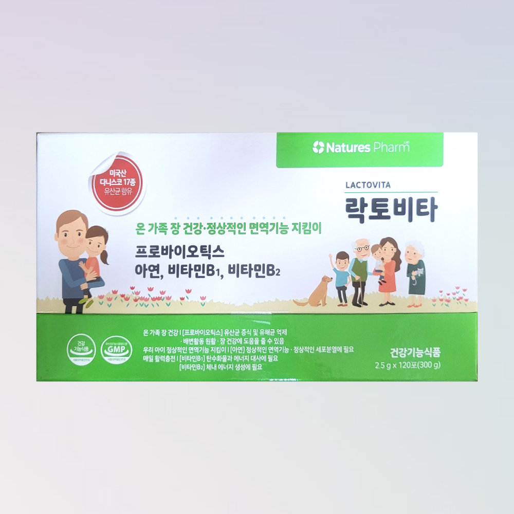 <b>네이처스팜</b> 락토비타 키즈 온가족 유산균 120포 1박스