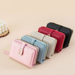 여성 예쁜 클립 타원 좋은 중지갑 다용도 수납력 지퍼