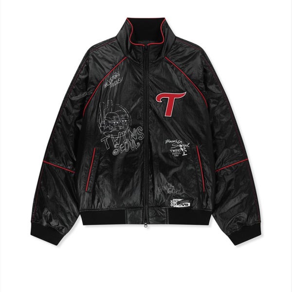 [마뗑킴] Matin Kim x LG Twins GRAFFITI DUGOUT JACKET IN BLACK