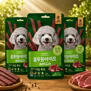 풀무원 아미오 자연담은 사슴 육포, 50g, 3개