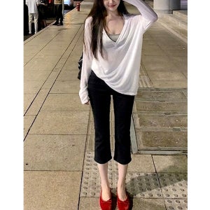 소묘 스판 7부 카프리 트임 팬츠 2color