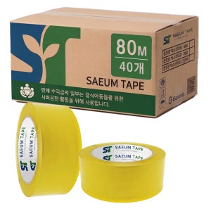 포장용 박스테이프 새움 40개, 48mmx80m, 투명 경포장
