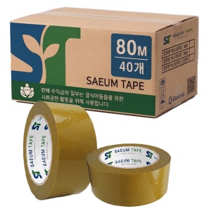 포장용 박스테이프 새움 40개, 48mmx80m, 미색 중포장