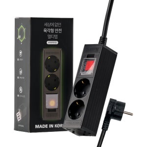 알루바프로 국산 고용량 멀티탭 과부하차단 에어컨용 고전압 알루미늄 블랙, 2구, 1.5m