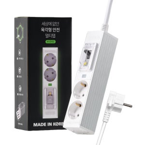 알루바프로 국산 고용량 멀티탭 누전차단 에어컨 전용 고전압 알루미늄 실버, 2구, 3m