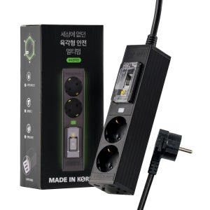 알루바프로 국산 고용량 멀티탭 누전차단 에어컨 전용 고전압 알루미늄 블랙, 2구, 1.5m