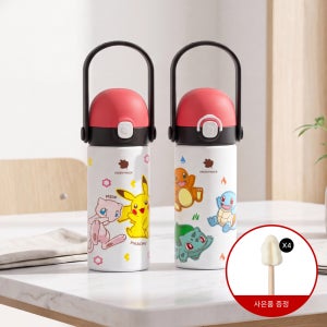 [2종] 그린핑거 베베그로우 스테인리스 빨대컵+텀블러 포켓몬 에디션 300ml / 아기물병, 유아용 물병,물통,물컵,유아컵