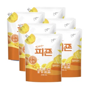 피죤 강력탈취 섬유유연제 레귤러 옐로미모사, 2.1L, 6개