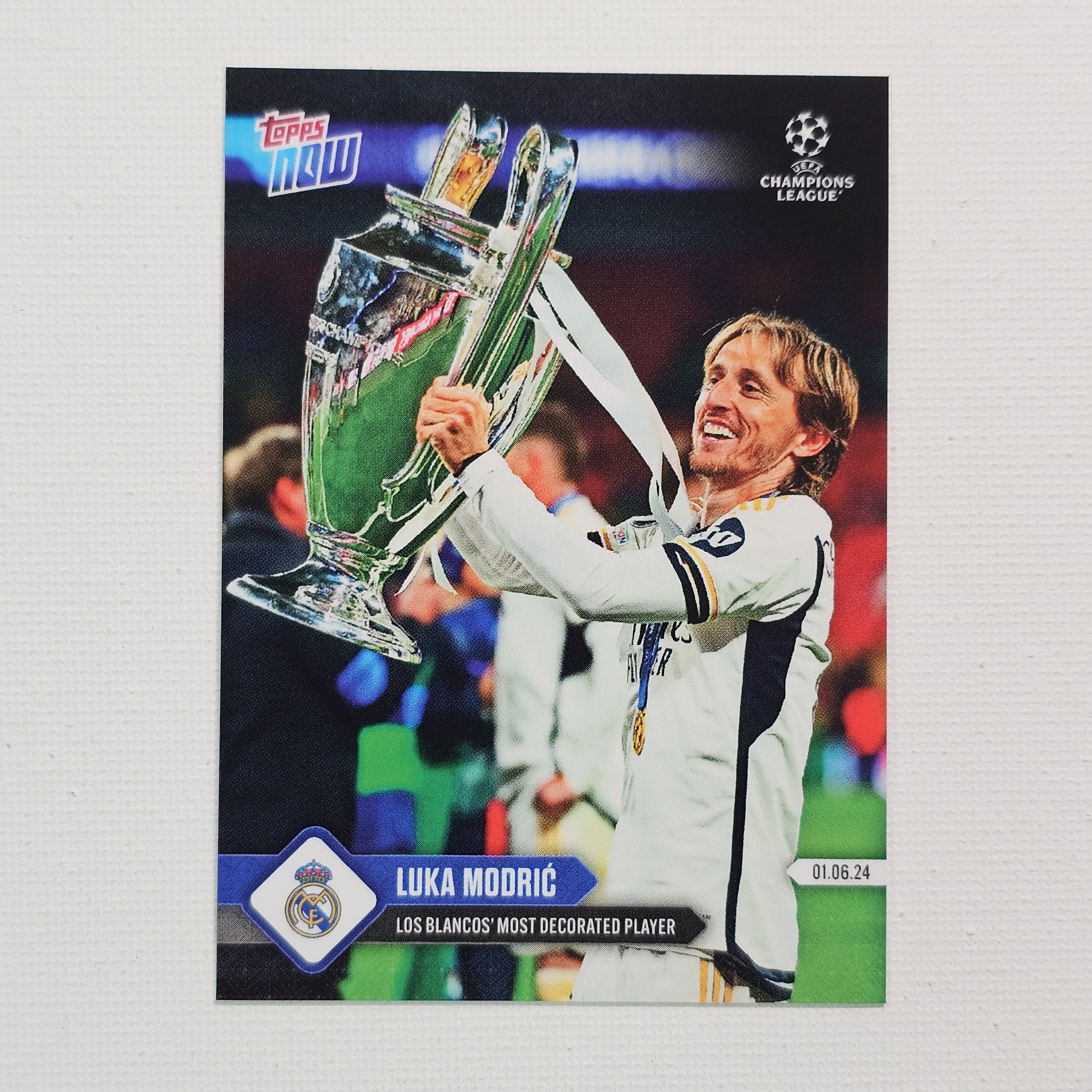 2023-24 Topps Now UCL Luka Modric Los Blancos Most Decorated Plater 루카 모드리치 축구카드 / SOC-36
